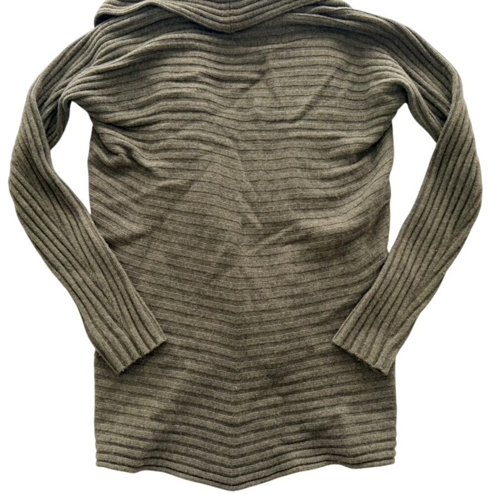 Autumn Cashmere Green Ribbed Sweater Medium Open Wrap Cocoon Cashmere Wool - Picture 7 of 8